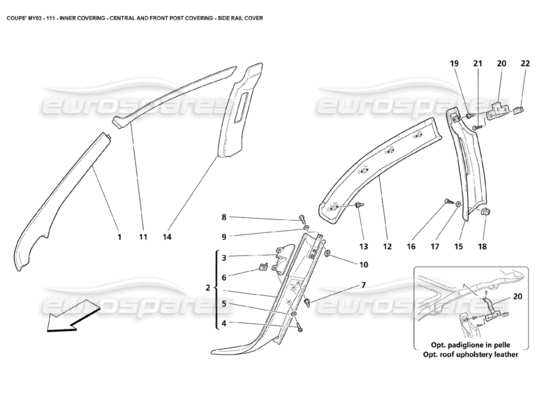 a part diagram from the Maserati 4200 parts catalogue