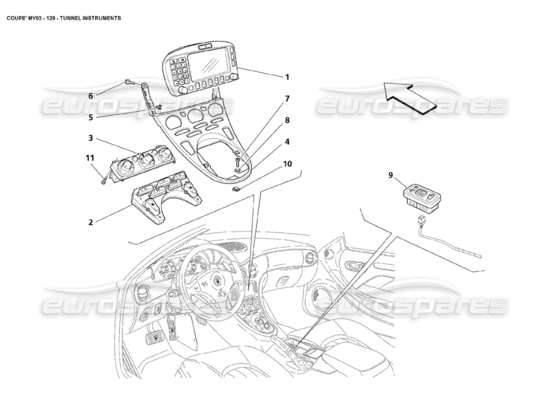 a part diagram from the Maserati 4200 parts catalogue