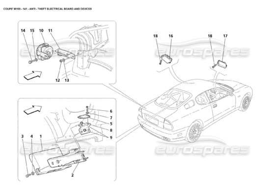 a part diagram from the Maserati 4200 parts catalogue