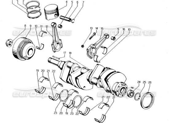 a part diagram from the Lamborghini Urraco parts catalogue