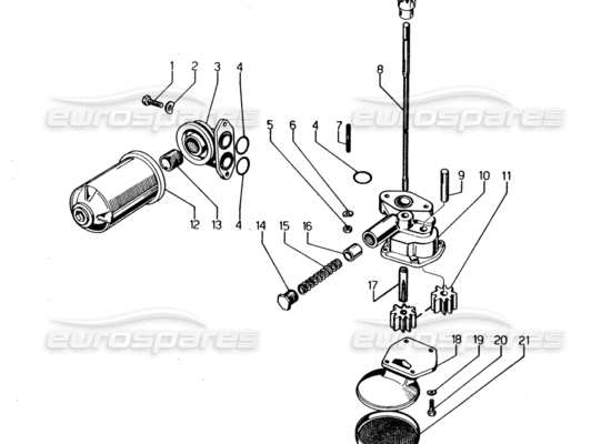 a part diagram from the Lamborghini Urraco parts catalogue