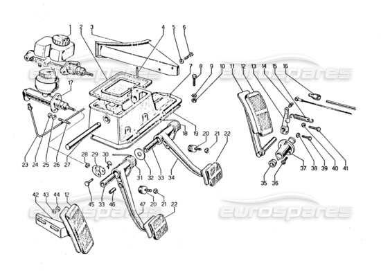 a part diagram from the Lamborghini Urraco parts catalogue