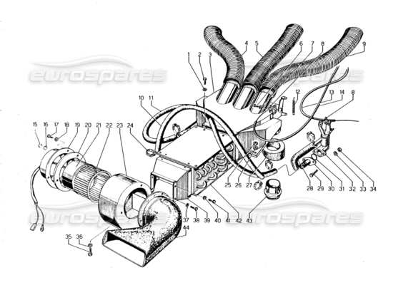 a part diagram from the Lamborghini Urraco parts catalogue