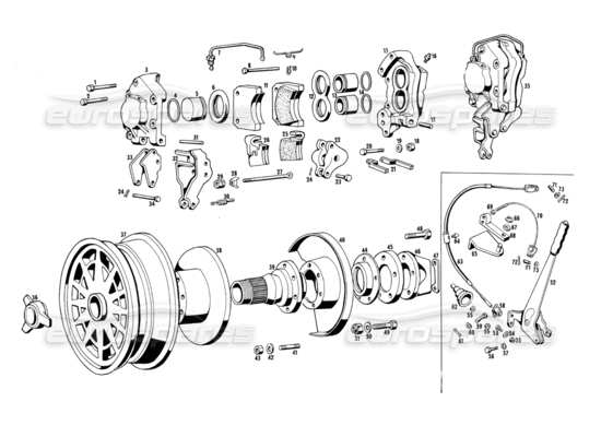 a part diagram from the Maserati Ghibli (1967-1973) parts catalogue