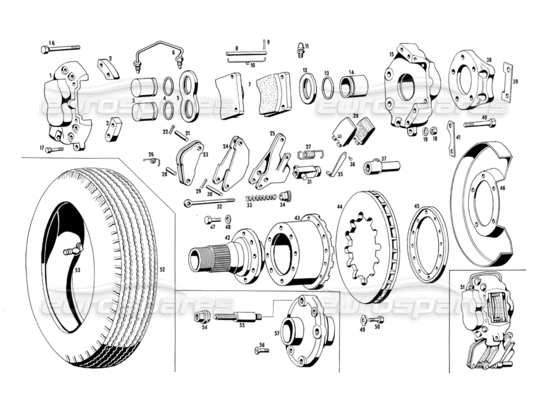 a part diagram from the Maserati Ghibli (1967-1973) parts catalogue