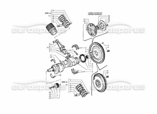 a part diagram from the Maserati Quattroporte (1996-2001) parts catalogue