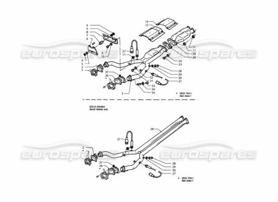 a part diagram from the Maserati Quattroporte (1996-2001) parts catalogue