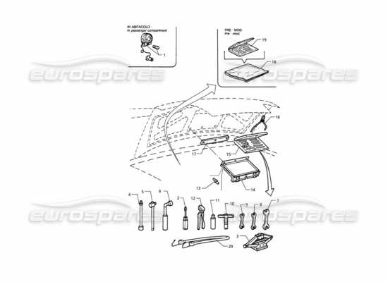 a part diagram from the Maserati Quattroporte (1996-2001) parts catalogue