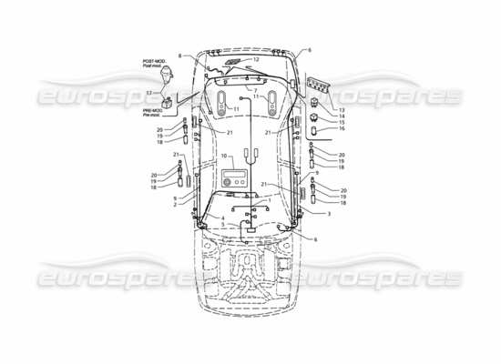 a part diagram from the Maserati Quattroporte (1996-2001) parts catalogue