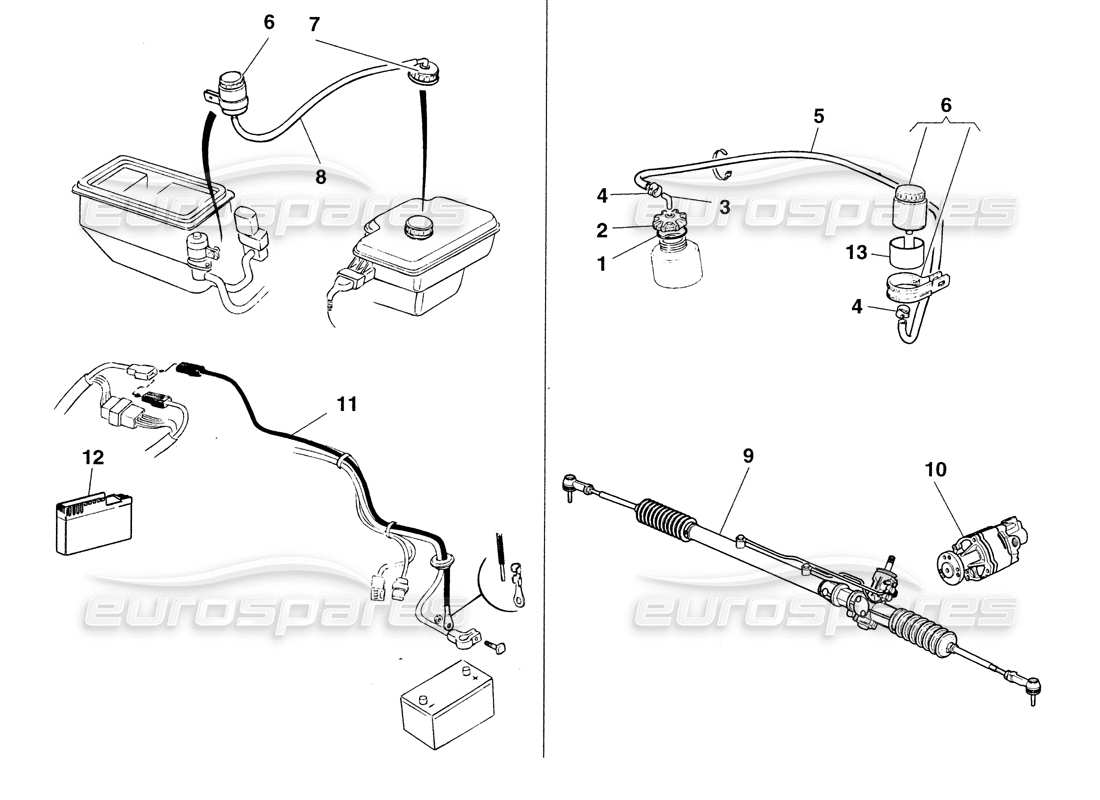 Ferrari 355 Challenge (1999) ABS and Power-Steering Parts Diagram