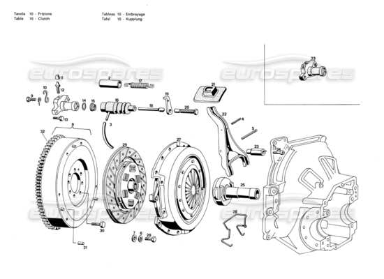 a part diagram from the Maserati Merak parts catalogue