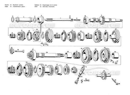 a part diagram from the Maserati Merak parts catalogue