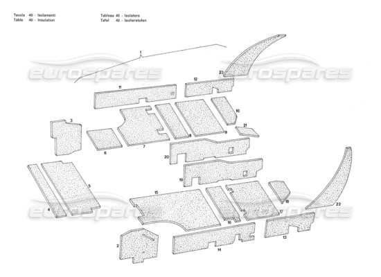 a part diagram from the Maserati Merak parts catalogue