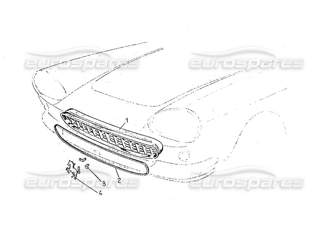 Ferrari 330 GT 2+2 (Coachwork) Front Grill Parts Diagram