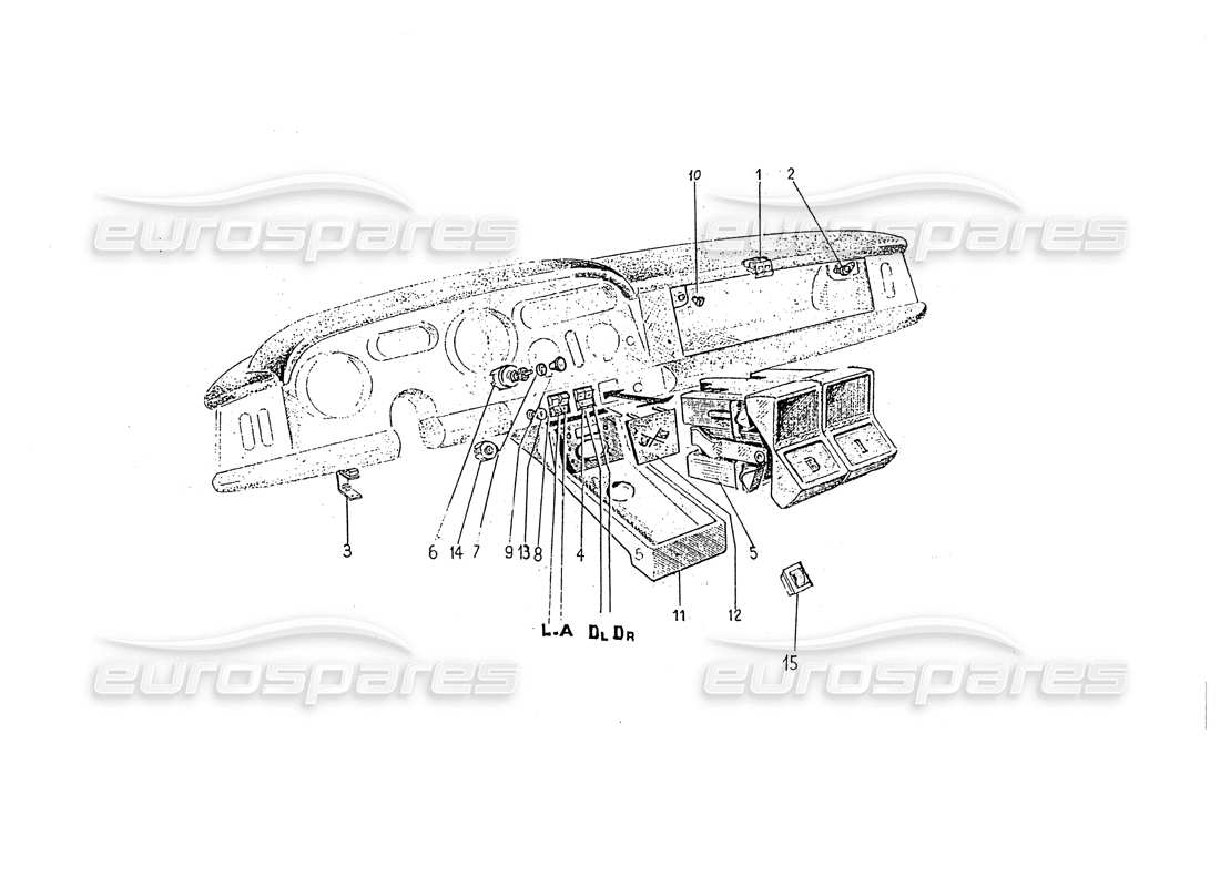 Ferrari 330 GT 2+2 (Coachwork) Dash switches Parts Diagram