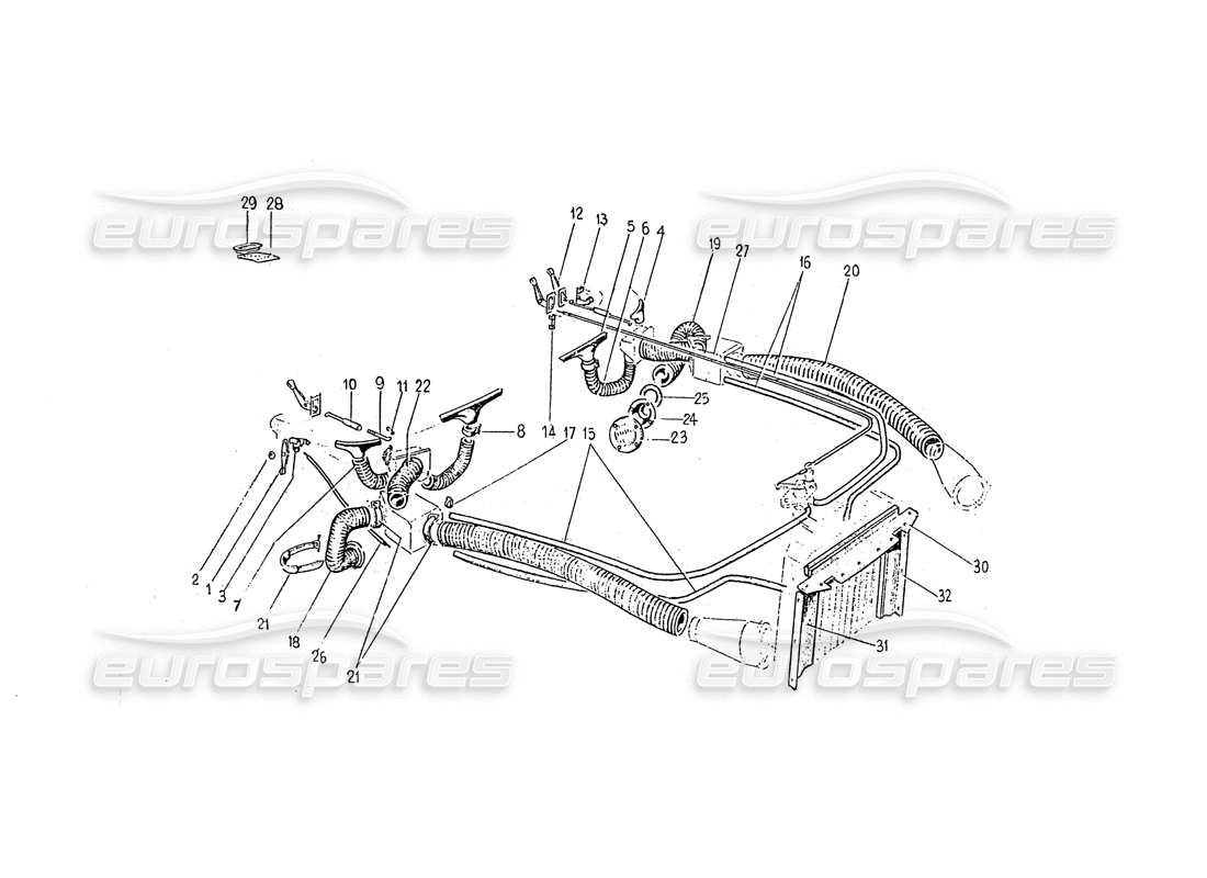 Ferrari 330 GT 2+2 (Coachwork) Inner Heating matrix & tubes (edition 2) Parts Diagram