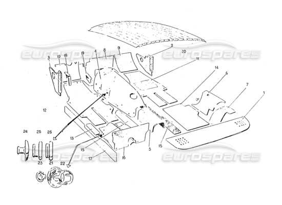 a part diagram from the Ferrari 330 and 365 parts catalogue