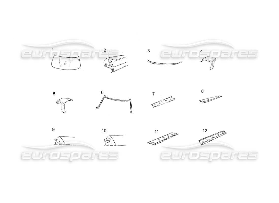 Ferrari 250 GT (Coachwork) Glass & Rubbers Parts Diagram