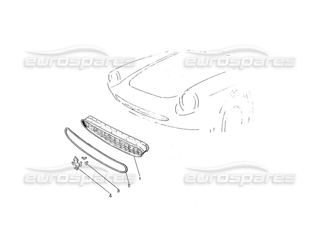 Ferrari 330 GTC / 365 GTC (Coachwork) Front Grill Parts Diagram