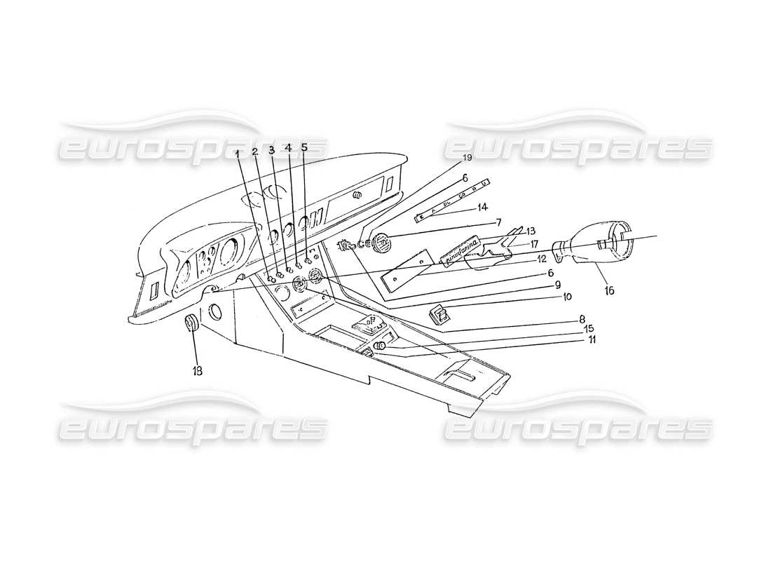 Ferrari 330 GTC / 365 GTC (Coachwork) Interior vents & switches accessories Parts Diagram