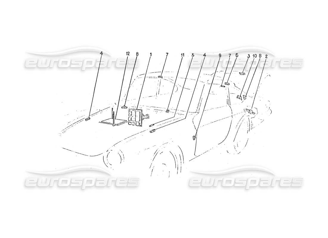 Ferrari 330 GTC / 365 GTC (Coachwork) Electrical relays & switches (Edizione 1 and 2) Parts Diagram