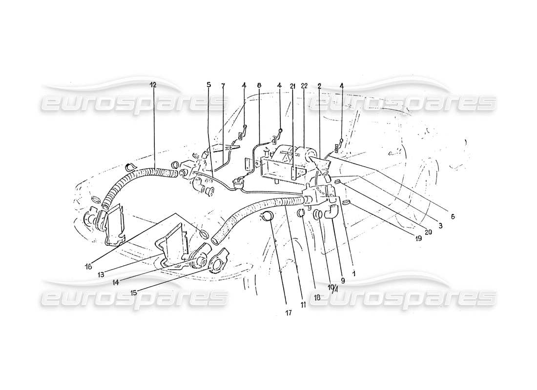 Ferrari 330 GTC / 365 GTC (Coachwork) Heating matrix & vents Parts Diagram