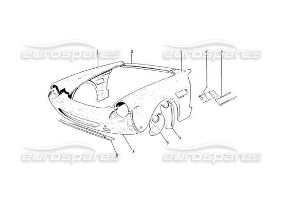 a part diagram from the Ferrari 330 and 365 parts catalogue