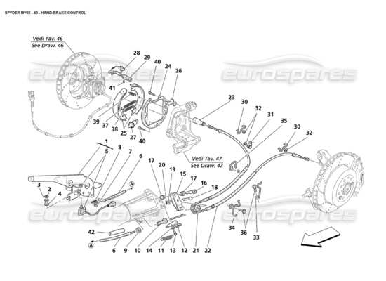 a part diagram from the Maserati 4200 parts catalogue