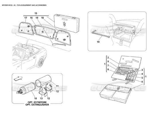 a part diagram from the Maserati 4200 parts catalogue