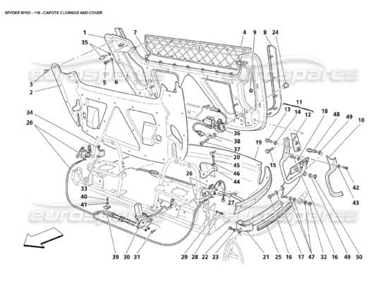 a part diagram from the Maserati 4200 parts catalogue