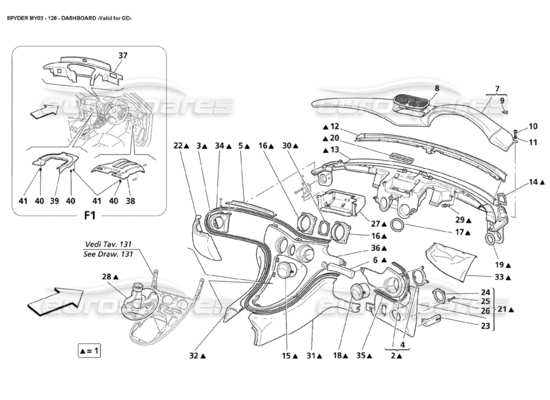 a part diagram from the Maserati 4200 parts catalogue