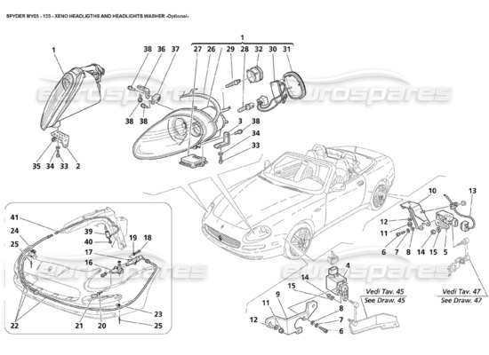 a part diagram from the Maserati 4200 parts catalogue