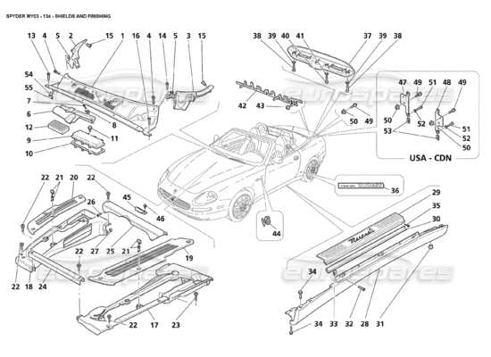 a part diagram from the Maserati 4200 parts catalogue