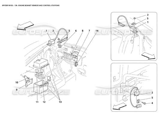 a part diagram from the Maserati 4200 parts catalogue