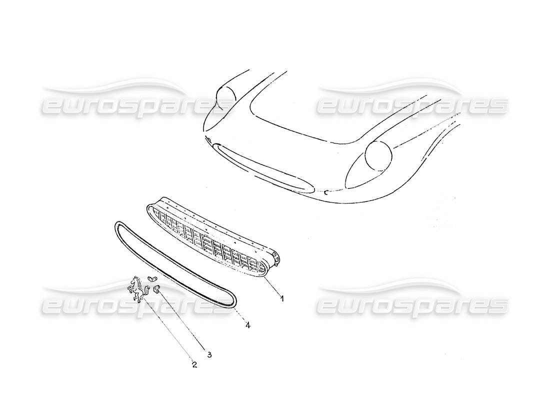 Ferrari 365 GT 2+2 (Coachwork) Front Grill Parts Diagram