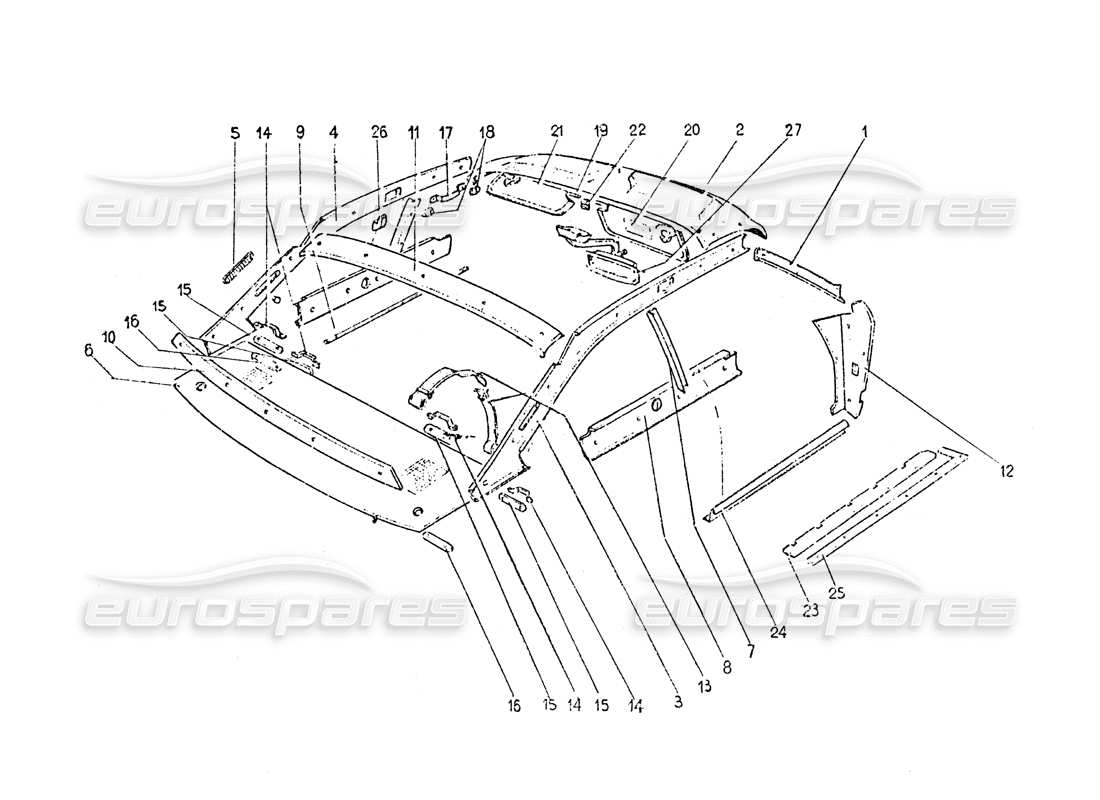Ferrari 365 GT 2+2 (Coachwork) Inner trim & Accessories Parts Diagram