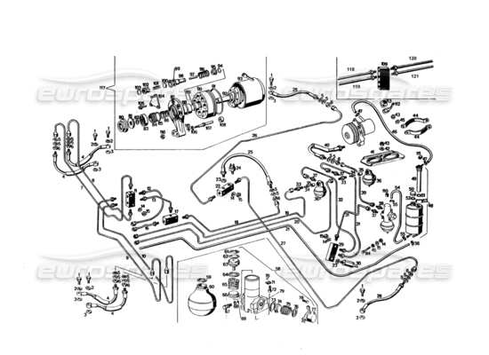 a part diagram from the Maserati Bora parts catalogue