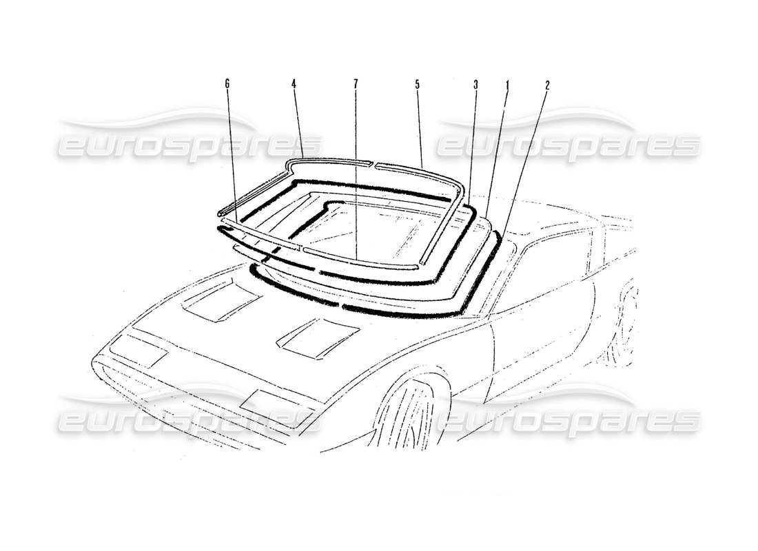 Ferrari 365 GTC4 (Coachwork) Front Screen & Trims Parts Diagram