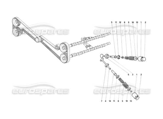 a part diagram from the Ferrari Testarossa parts catalogue