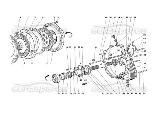 a part diagram from the Ferrari Testarossa parts catalogue