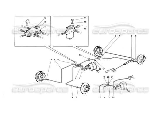 a part diagram from the Ferrari Testarossa parts catalogue