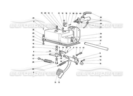 a part diagram from the Ferrari Testarossa parts catalogue