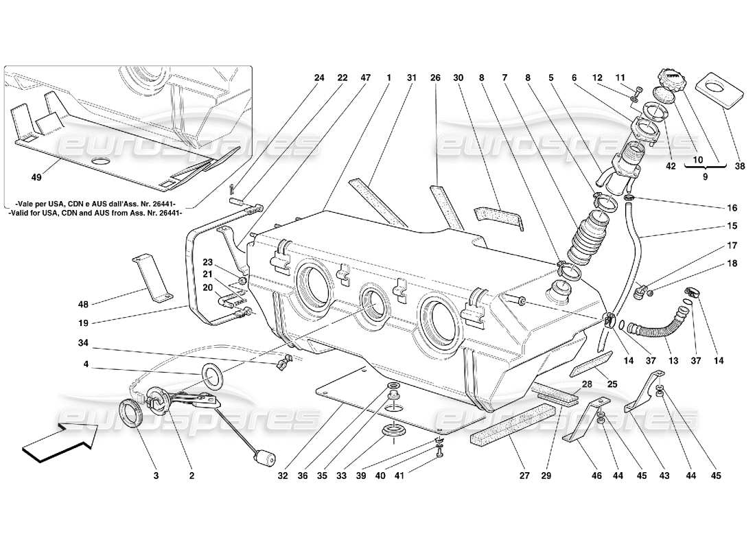 Ferrari 456 GT/GTA FUEL TANK Parts Diagram