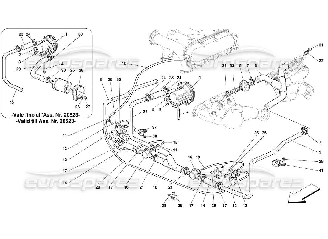 Ferrari 456 GT/GTA Secondary Air Pump Parts Diagram