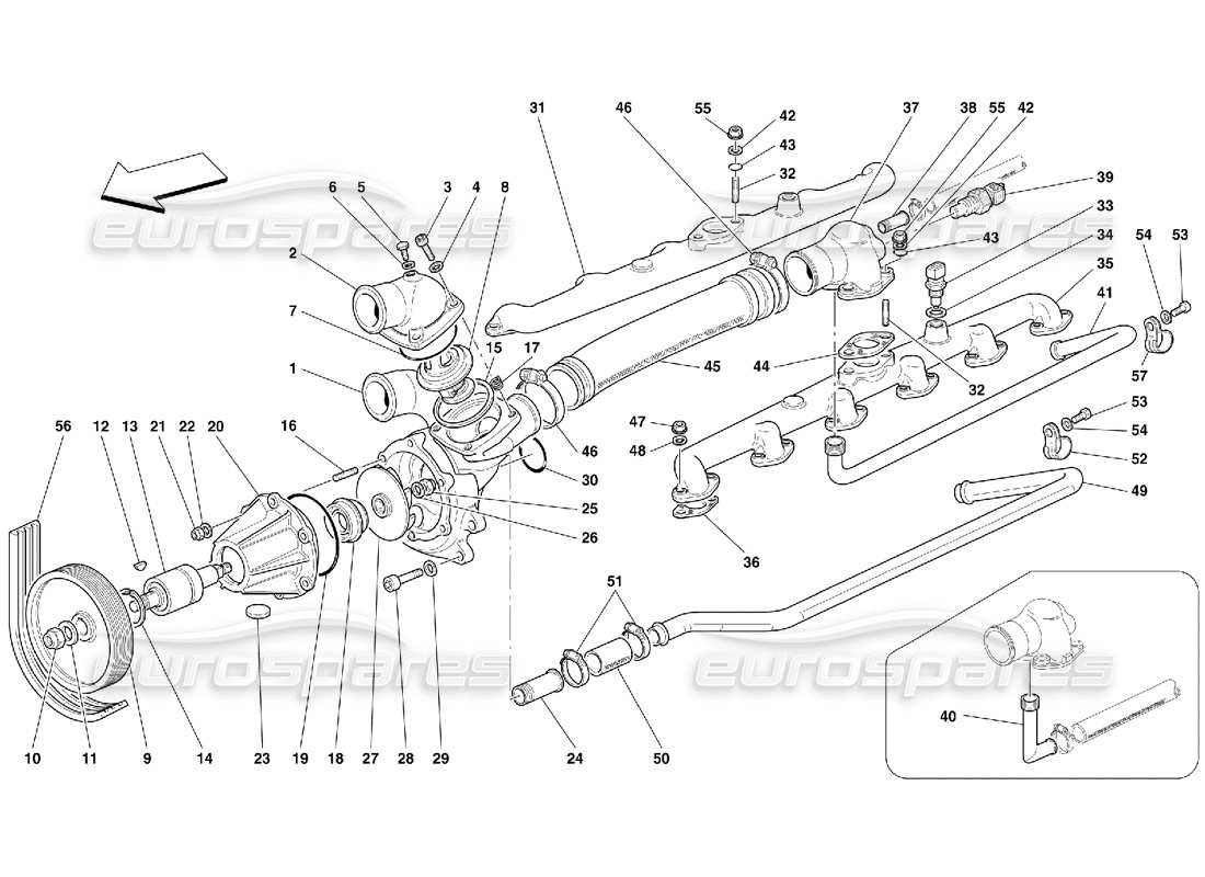 Ferrari 456 GT/GTA WATER PUMP Parts Diagram