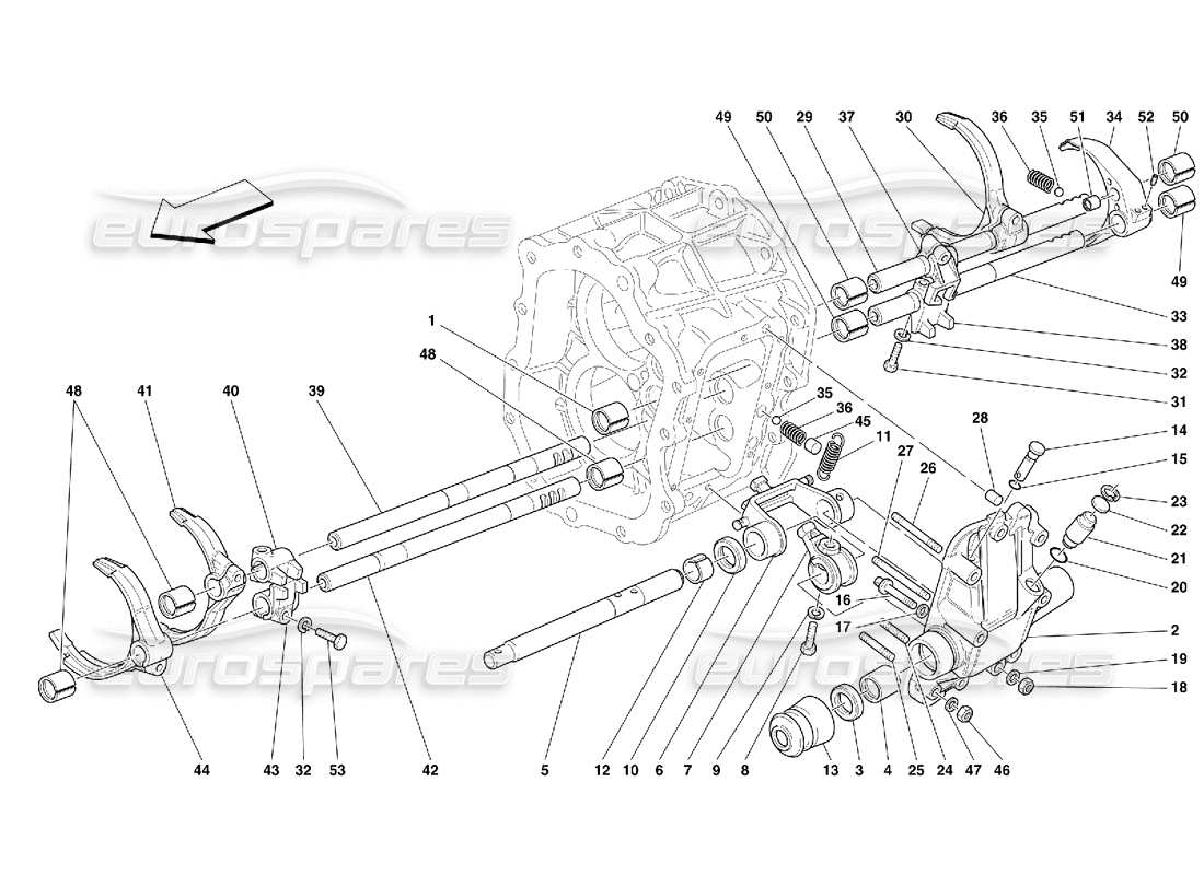 Ferrari 456 GT/GTA Inside Gearbox Controls -Not for 456 GTA Parts Diagram