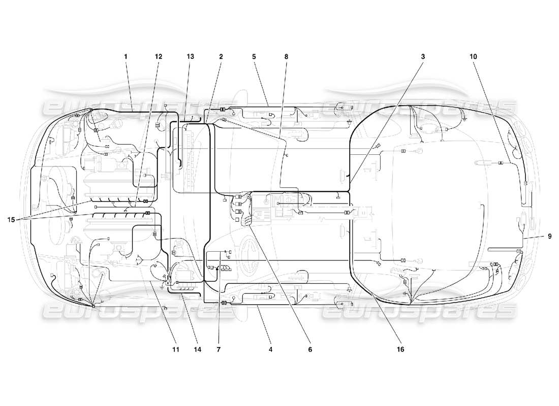 Ferrari 456 GT/GTA Electrical System -Not for 456 GTA Parts Diagram