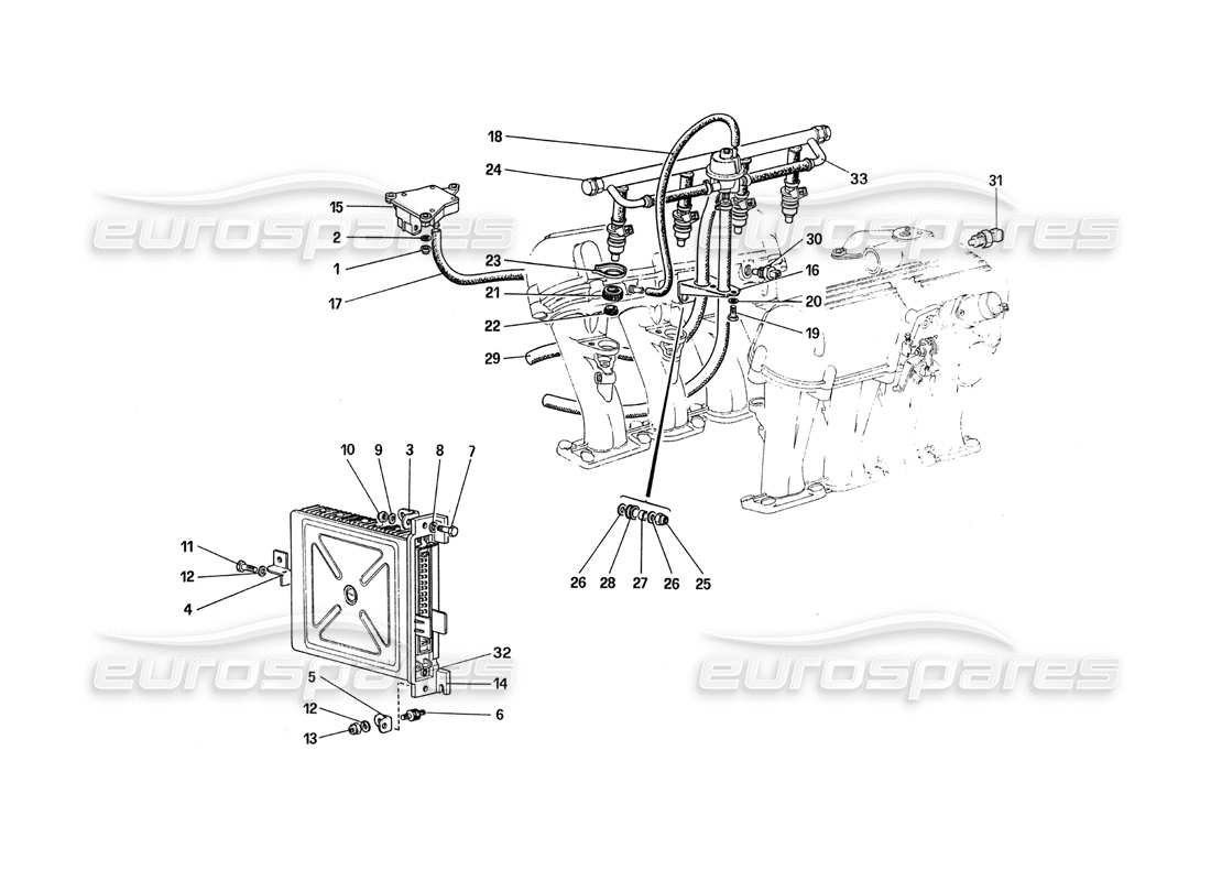 Ferrari 288 GTO Fuel Injection System Parts Diagram