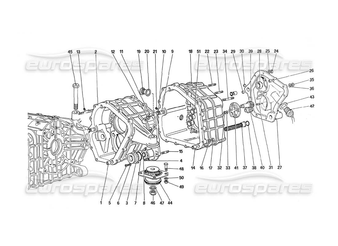 Ferrari 288 GTO GEARBOX HOUSING Parts Diagram