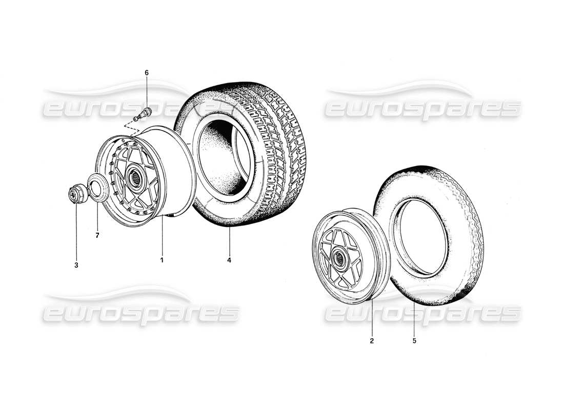 Ferrari 288 GTO Wheels Parts Diagram